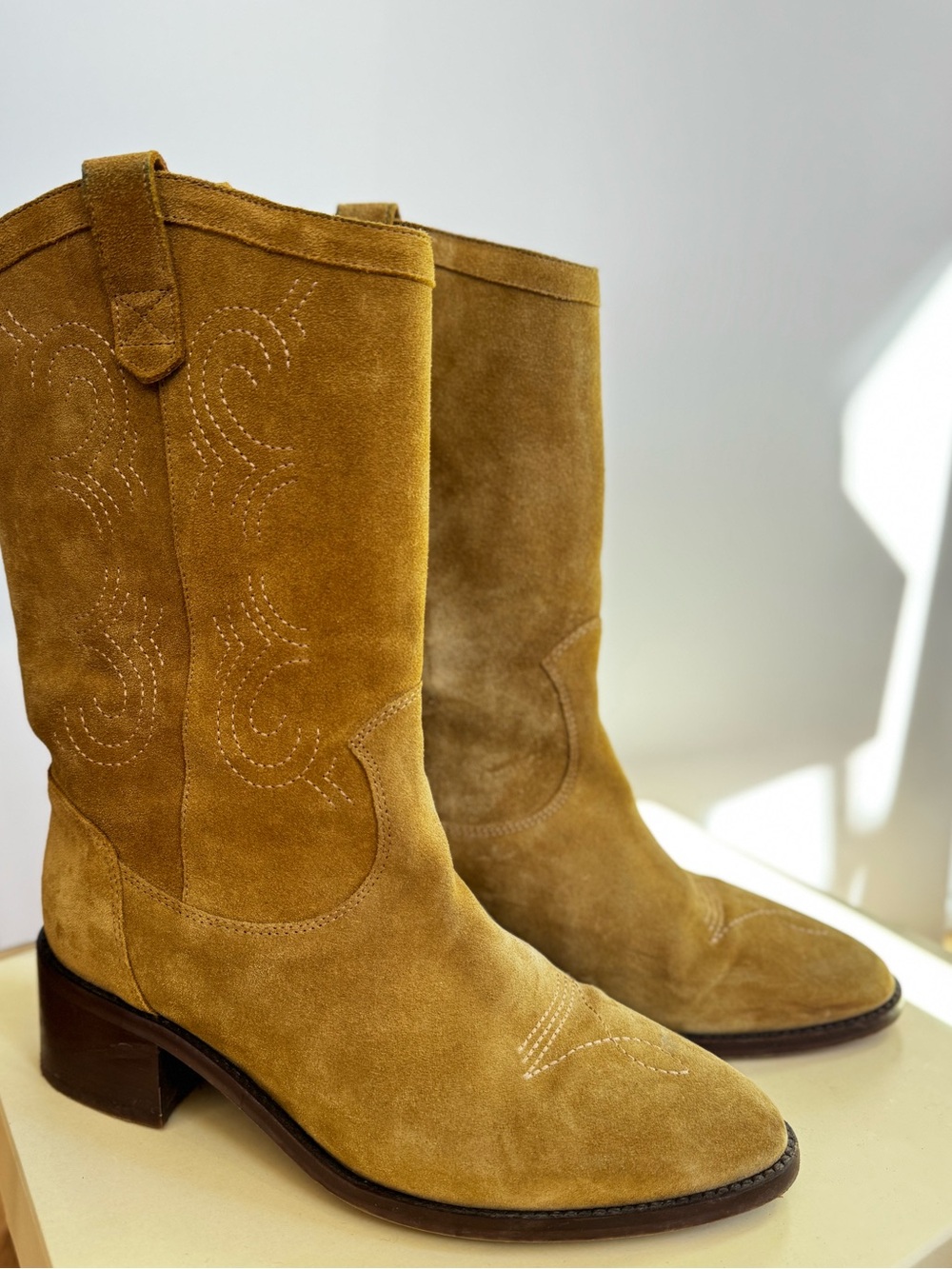 Sézane Ivana Suede mid-calf boots